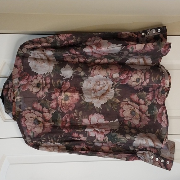 Nwt Bailey 44 Floral Button Down Shirt - Pink and Green - Picture 13 of 16